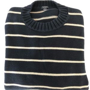 Men’s Large J Crew Navy White Striped Sweater